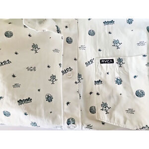 RVCA Kimura Balance‎ Of Opposites Designer Button Up Shirt Men’s SMALL New Retro